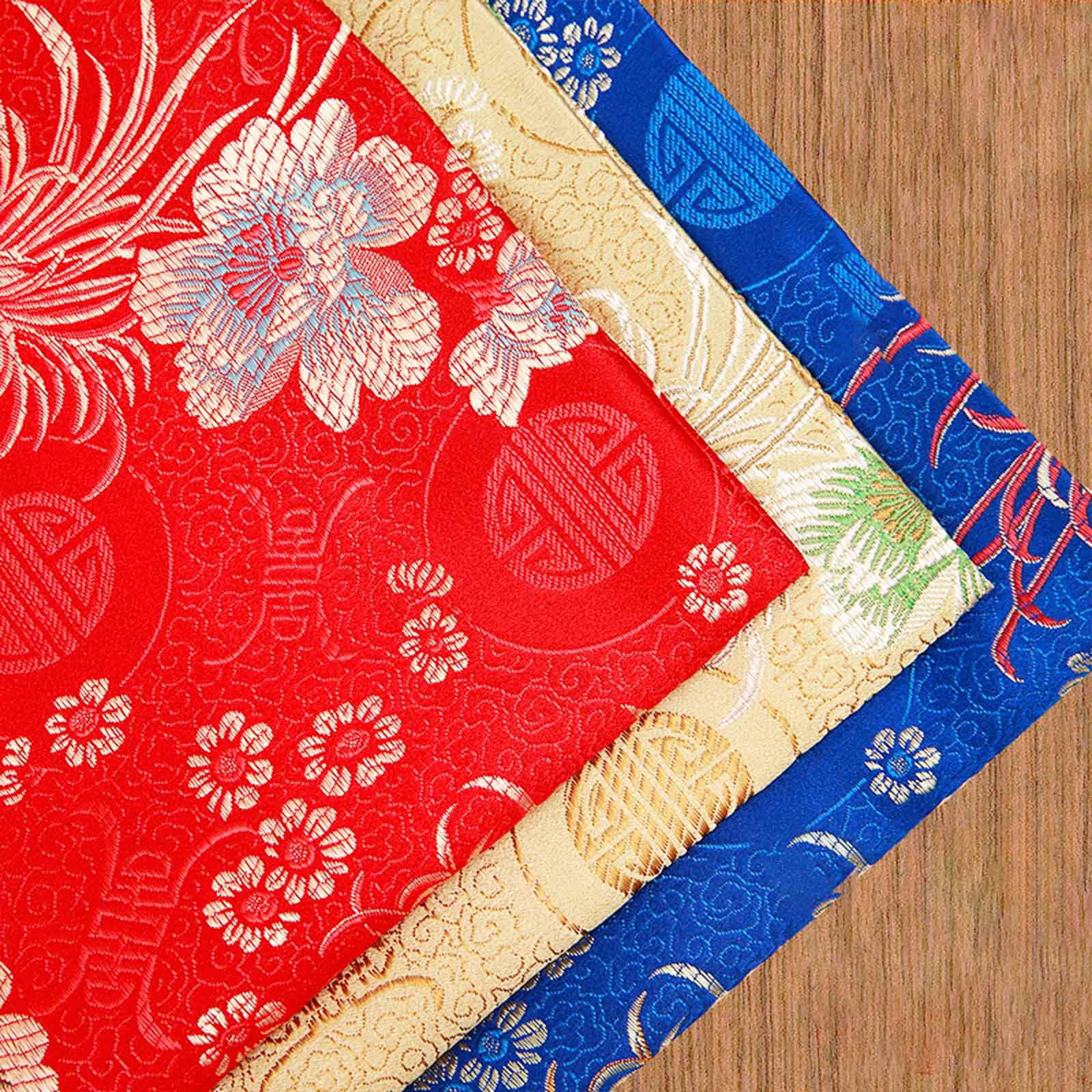 Brokatowa satynowa tkanina kwiatowa do samodzielnego szycia, wzór kwiatowy chryzantemy, ręcznie robiony mebel, retro, wysokiej klasy cheongsam, 75X100 cm(Yellow)