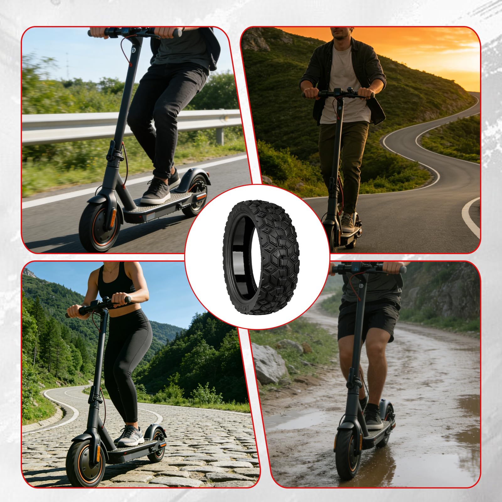 70/60-7,5 Vollreifen für Segway Ninebot ZT3/ZT3 Pro, 11 Zoll Selbstreparierender Schlauchloser Reifen Offroad Ersatzreifen Elektroroller Vollreifen für Scooter Rutschfester Vakuumreifen