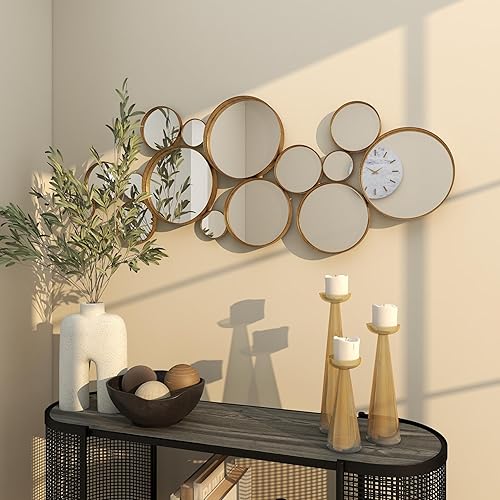 Miniatura 7 de CosmoLiving by Cosmopolitan - Espejo de pared de metal para habitación, espejo de entrada, espejo de pared de 54 x 2 x 21 pulgadas, dorado