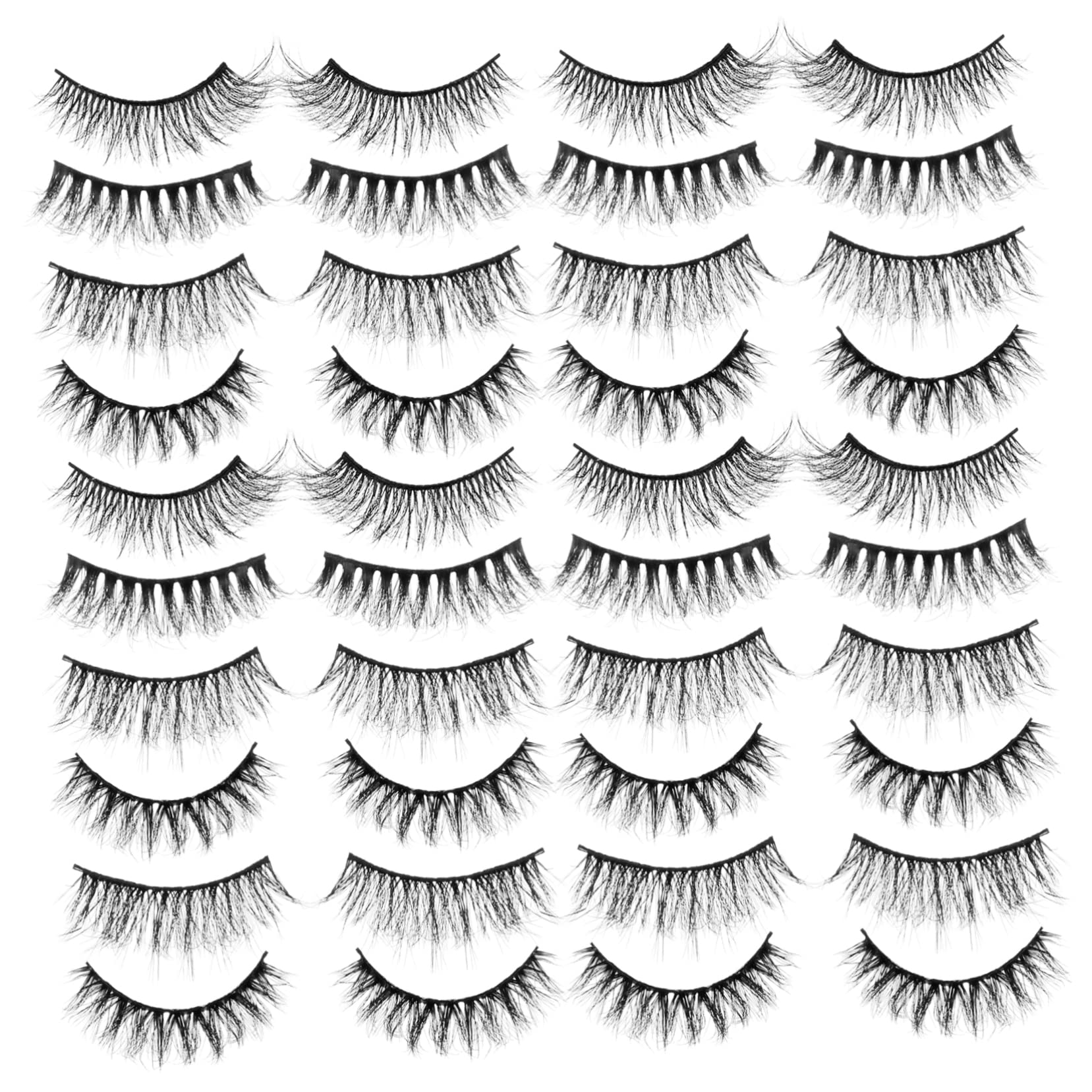 MAGICLULU 60pares Pestañas Postizas De Extensiones De Pestañas De Diseño Natural y Reutilizables Para y Hechas Mano Material y Cómodo