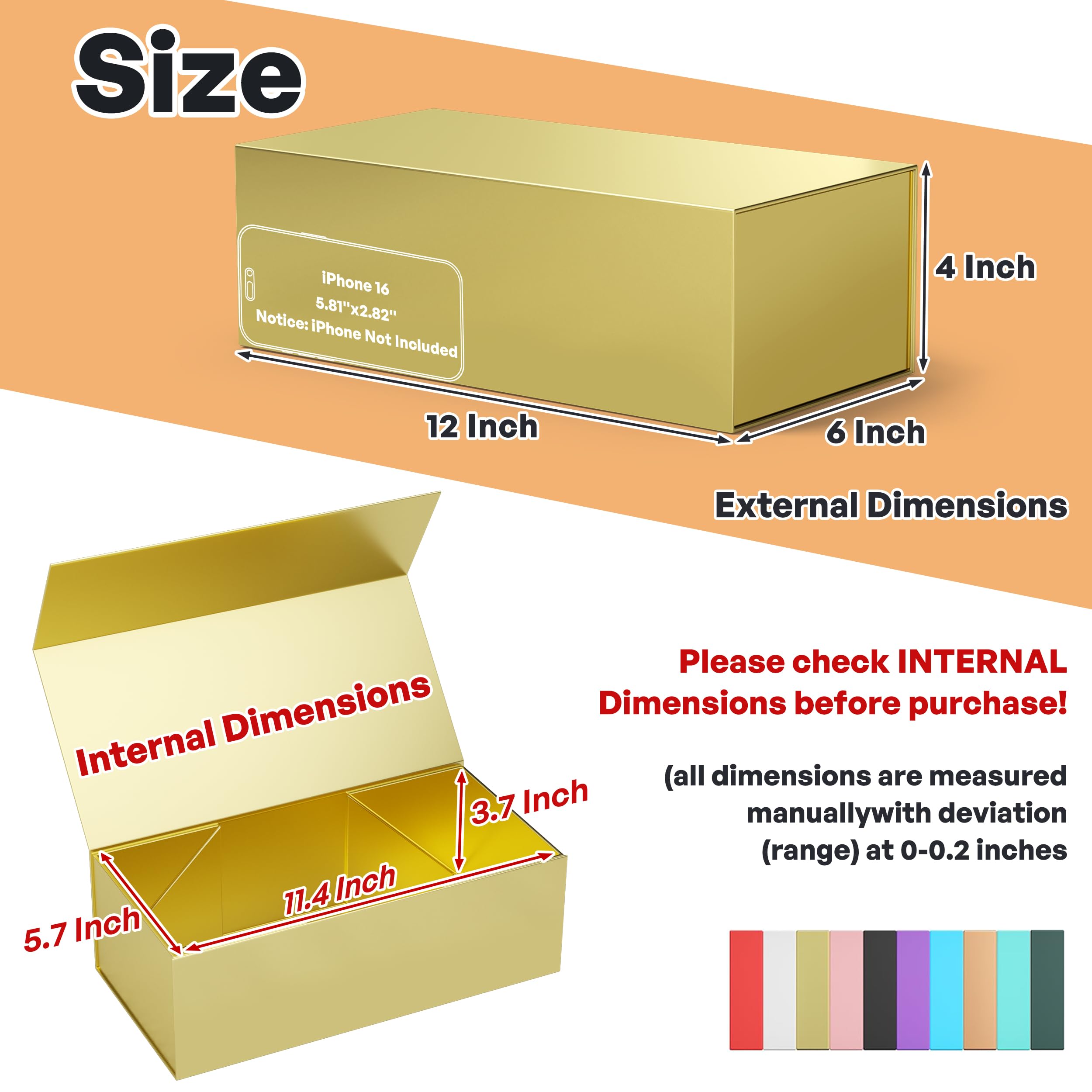 GIFTSAY Scatola regalo magnetica per regali, 32,2 x 20,3 x 11,4 cm, grandi scatole regalo verdi con coperchio per regali, scatole di carta per bomboniere, scatole regalo di compleanno, scatole per