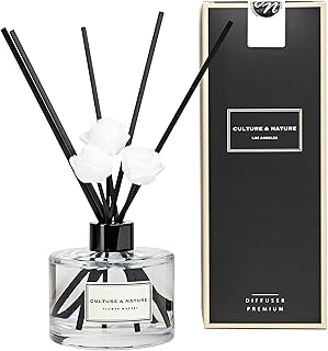 Reed Diffuser Set 6.7oz (200ml) Flower Market Scented Diffuser with Sticks Home Fragrance Reed Diffuser for Bathroom Shelf Decor