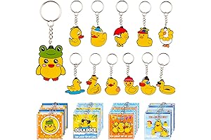 ZonNhaBong 24Pcs Duck Keychains Thank You Charm Bracelets School Classroom Themed Party Favors Decorations Supplies