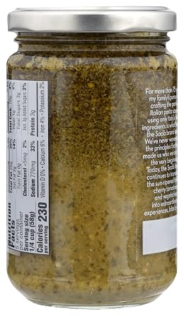 Pesto Alla Genovese, Sacla Italian Pasta Sauce, Italian Basil Only, Imported from Italy, Net Wt 10.2 OZ (290g) PACK OF 1