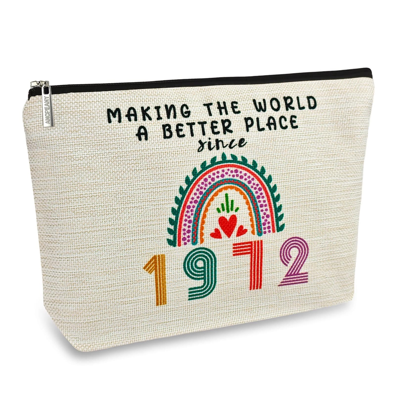 54th Birthday Gifts for Her Women, Happy 1972 54th Birthday Decorations Makeup Bag, Anniversary 54 Year Old Gift Ideas for Wife, Sister, Mom, Aunt,