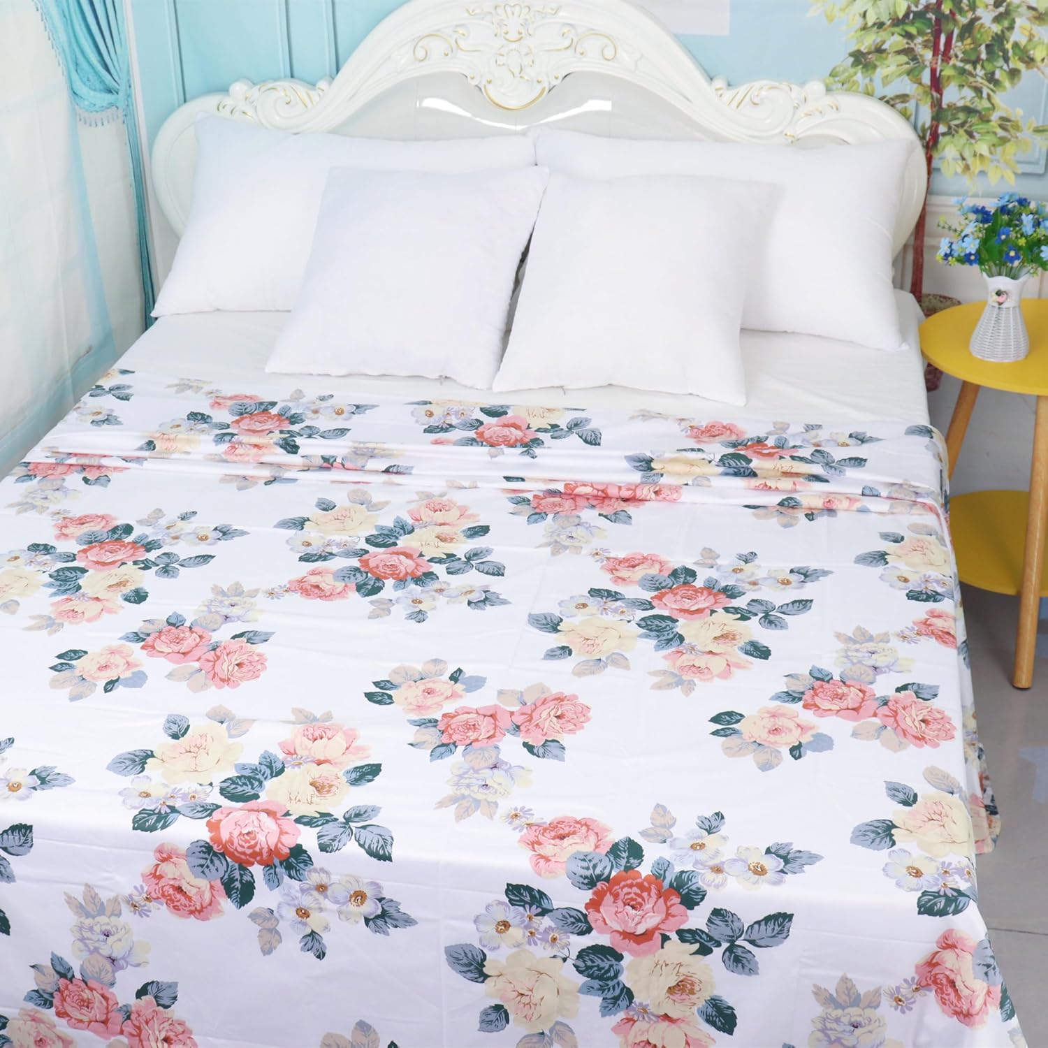Hotel Quality Pattern Flat Sheet Queen Size Luxury and Softest 100% Cotton Bedding Flat Sheet