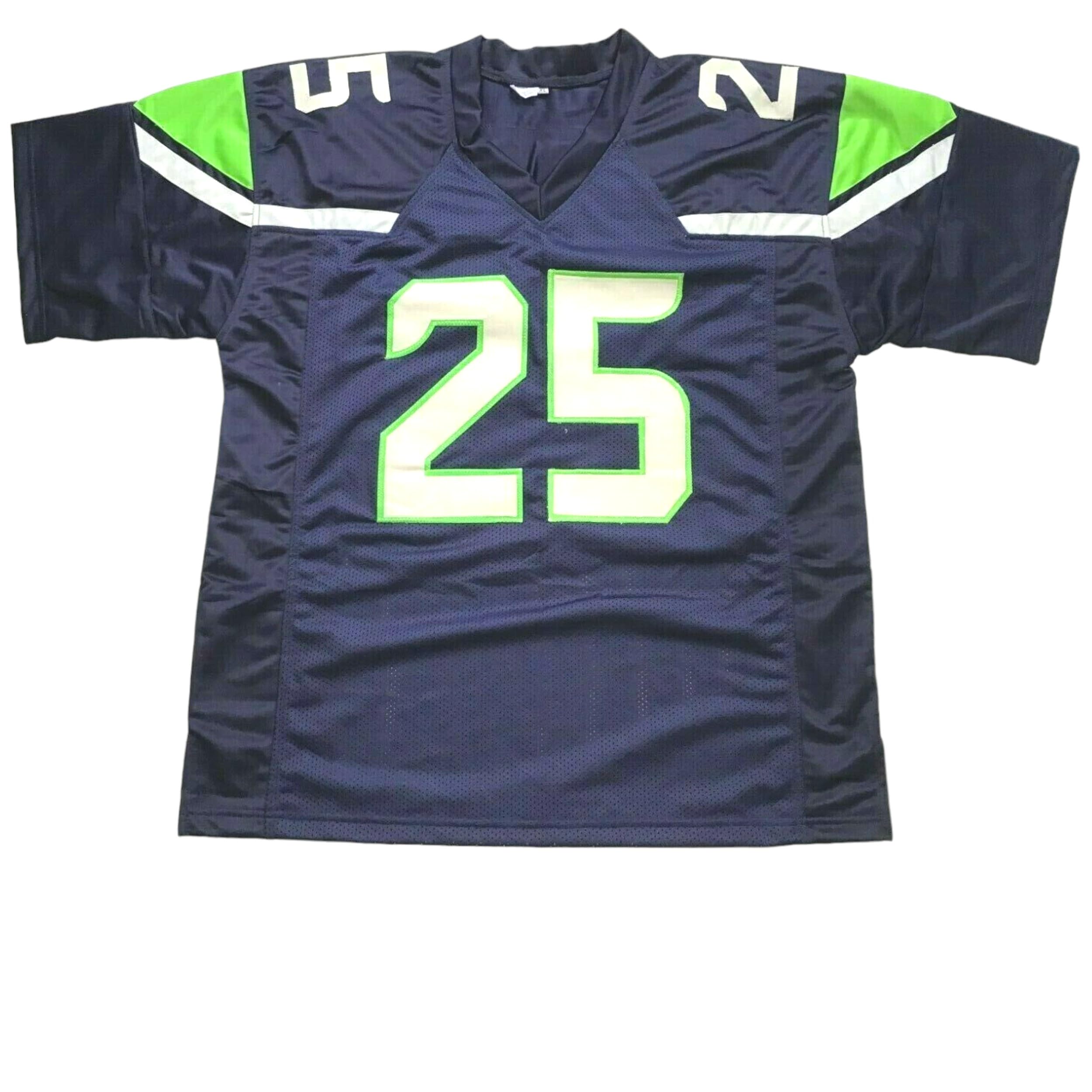 Generic Richard Sherman Blue Jersey Stitched Custom Football New No Brand/Logos (US, Alpha, Large, Regular, Regular, Blue)