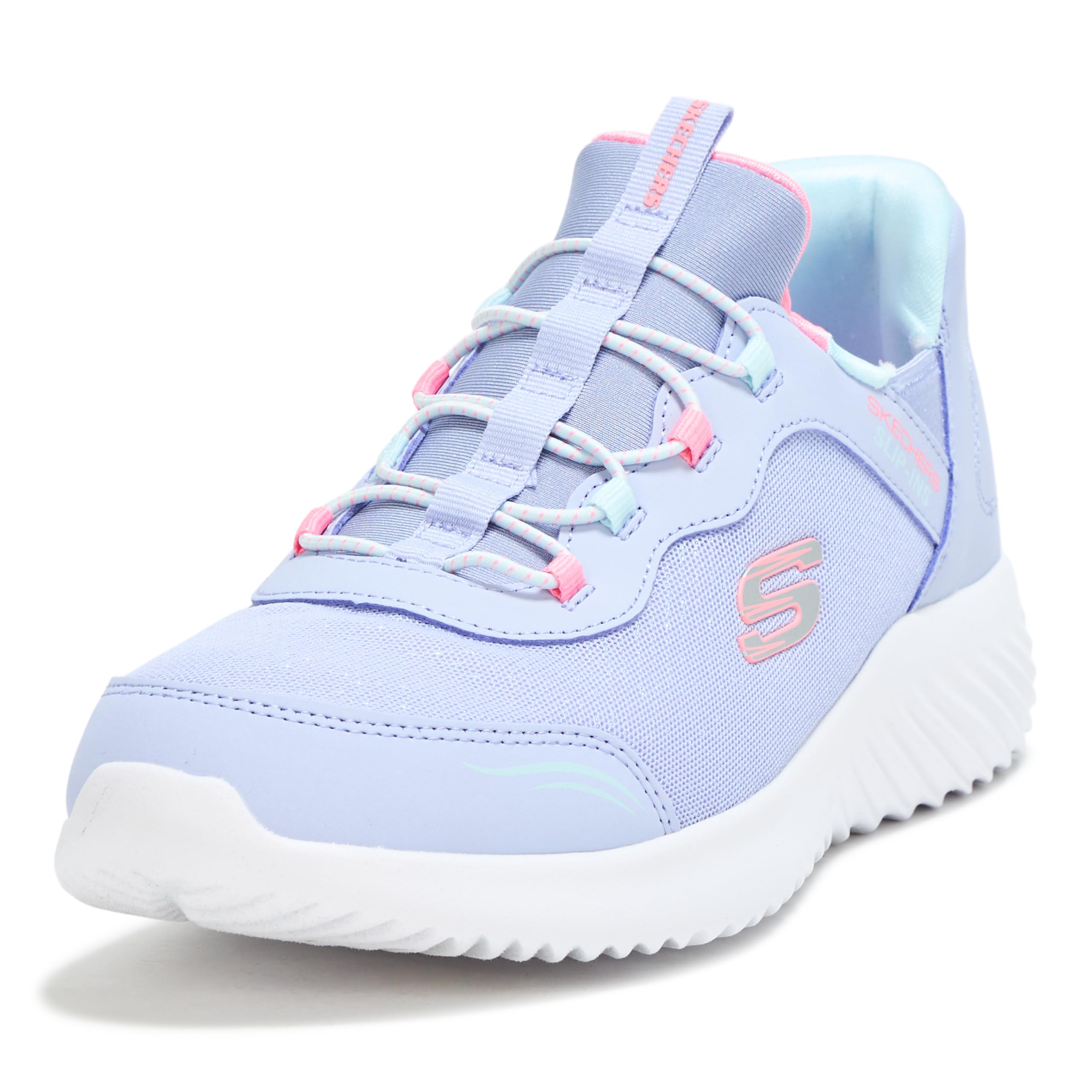 Skechers Girl's Bounder Simple Cute Sneakers, Lavender Synthetic/Trim, 11.5 UK Child