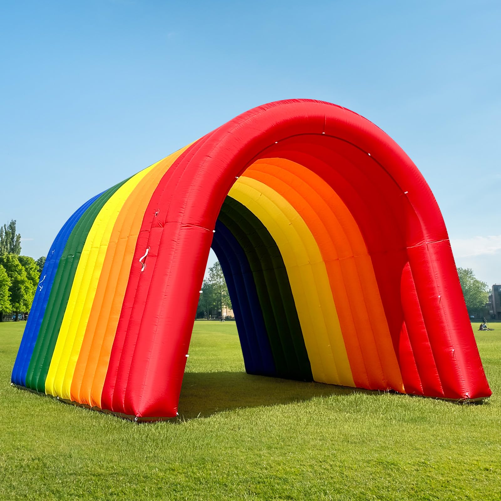 OZIS 16Ft Inflatable Tunnel Entrance Sports with Installed Blower Inflatable Football Tunnel Tent Entryway for Business Advertising Event Exhibition Promotion(Rainbow,16x10x10Ft)