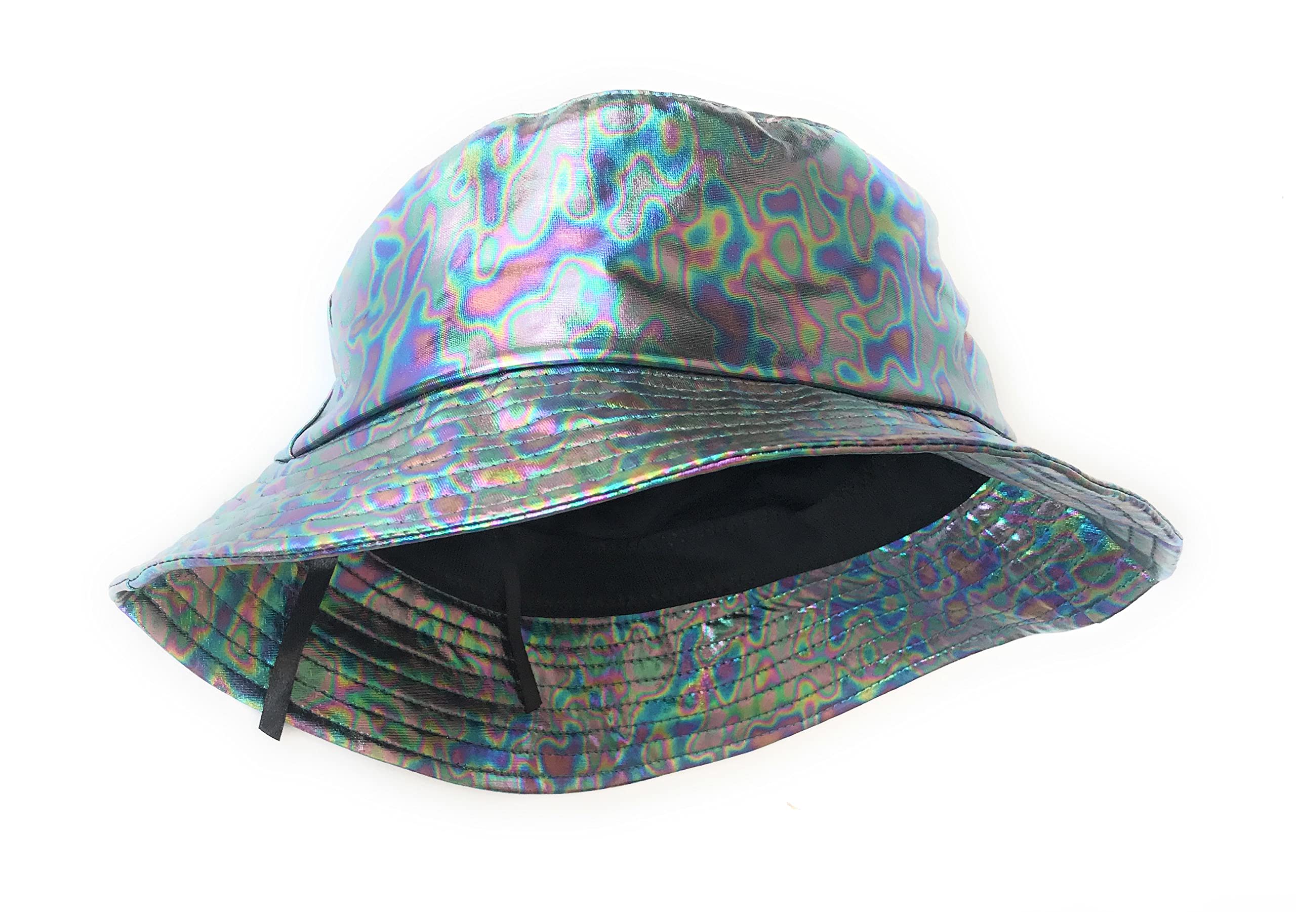Kgm Accessories Unisex Green Cool New Holographic Reversible Bucket Hat Sun Festival Party Hats (Green)