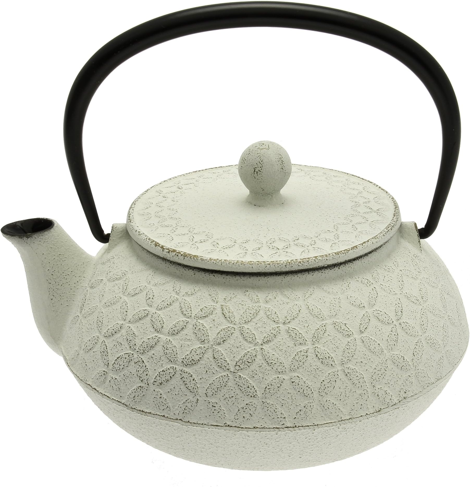 Iwachu Japanese Iron Tetsubin Teapot, Gold and White Seven Jewels Design