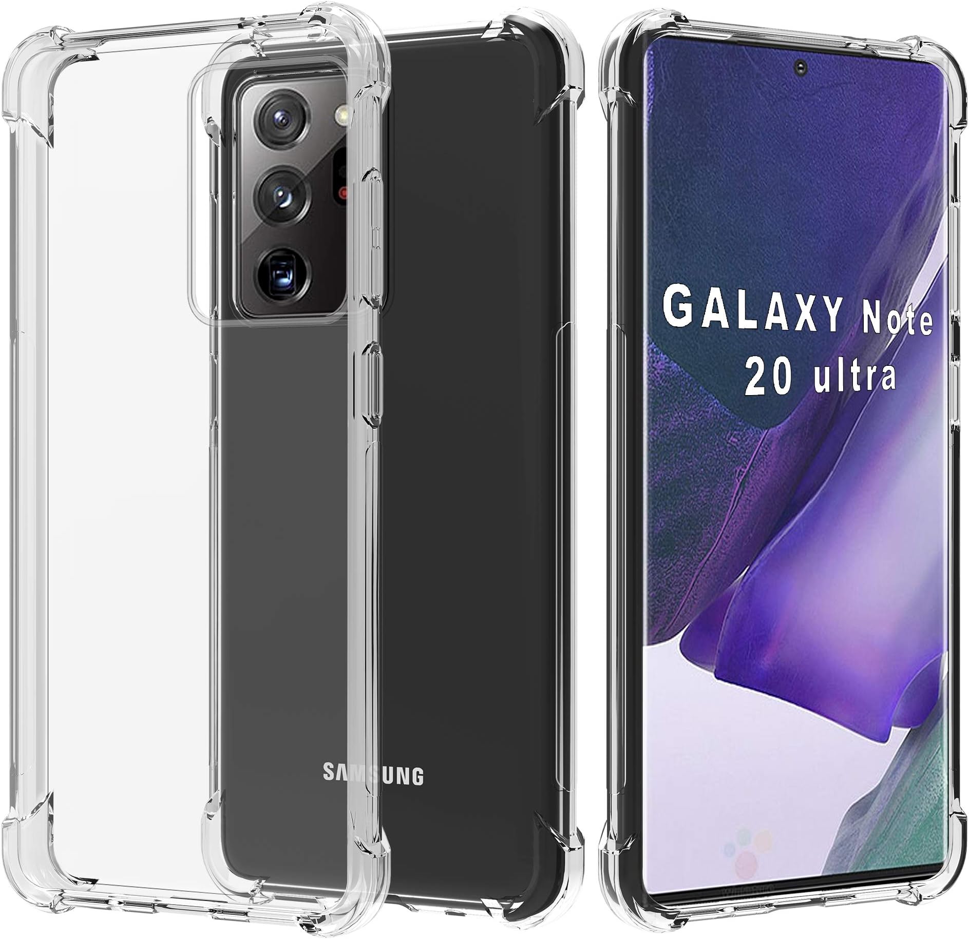 Migeec Compatible with Samsung Galaxy Note 20 Ultra Case - Clear Soft TPU Bumper [Shock-Absorbing] Full Protection Phone Case for Samsung Galaxy Note 20 Ultra, Crystal Clear