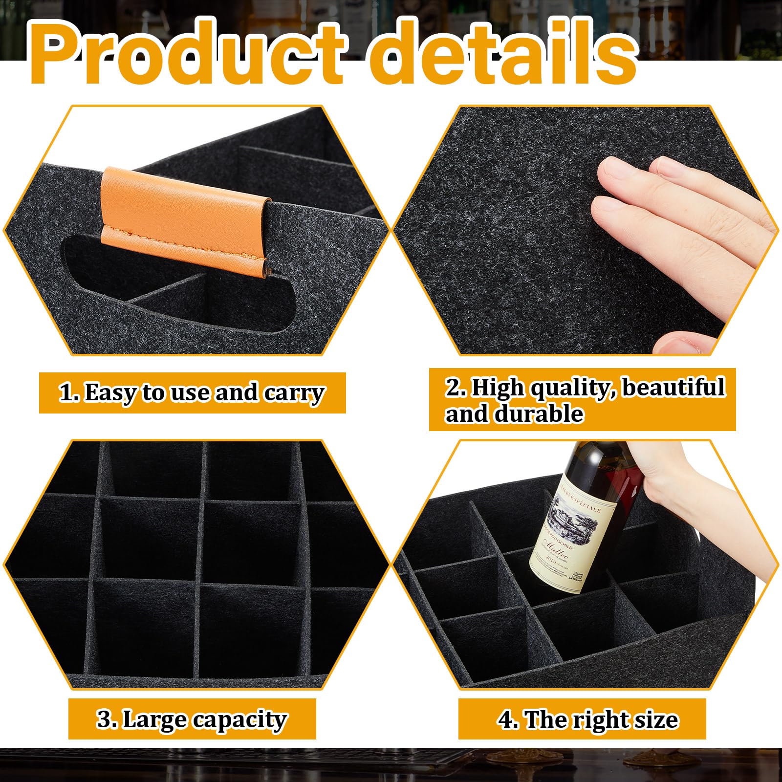 Peryiter 2 bolsas de transporte de vino para 12 botellas de 14.6 x 12.6 x 10.6 pulgadas, aisladas, térmicas, acolchadas, reutilizables, para guardar botellas de licor, bolsa de viaje plegable para