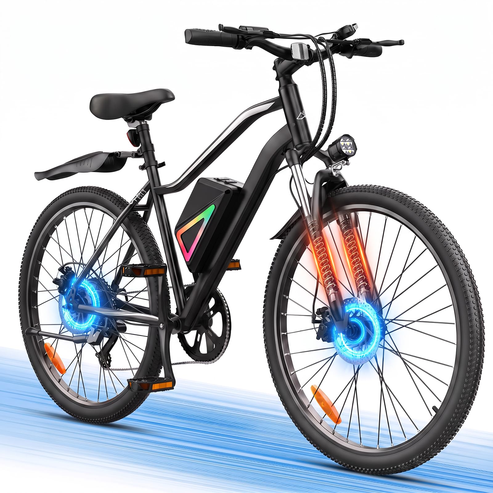 AYOLNY Electric Bike for Adults 1500W 1000W Peak Motor 26" Tire Ebike | 7-Speed 4 Riding Modes Commuting Electric Mountain Bike with Dual Disc Brake, Front Fork Suspension Ebikes for Adults