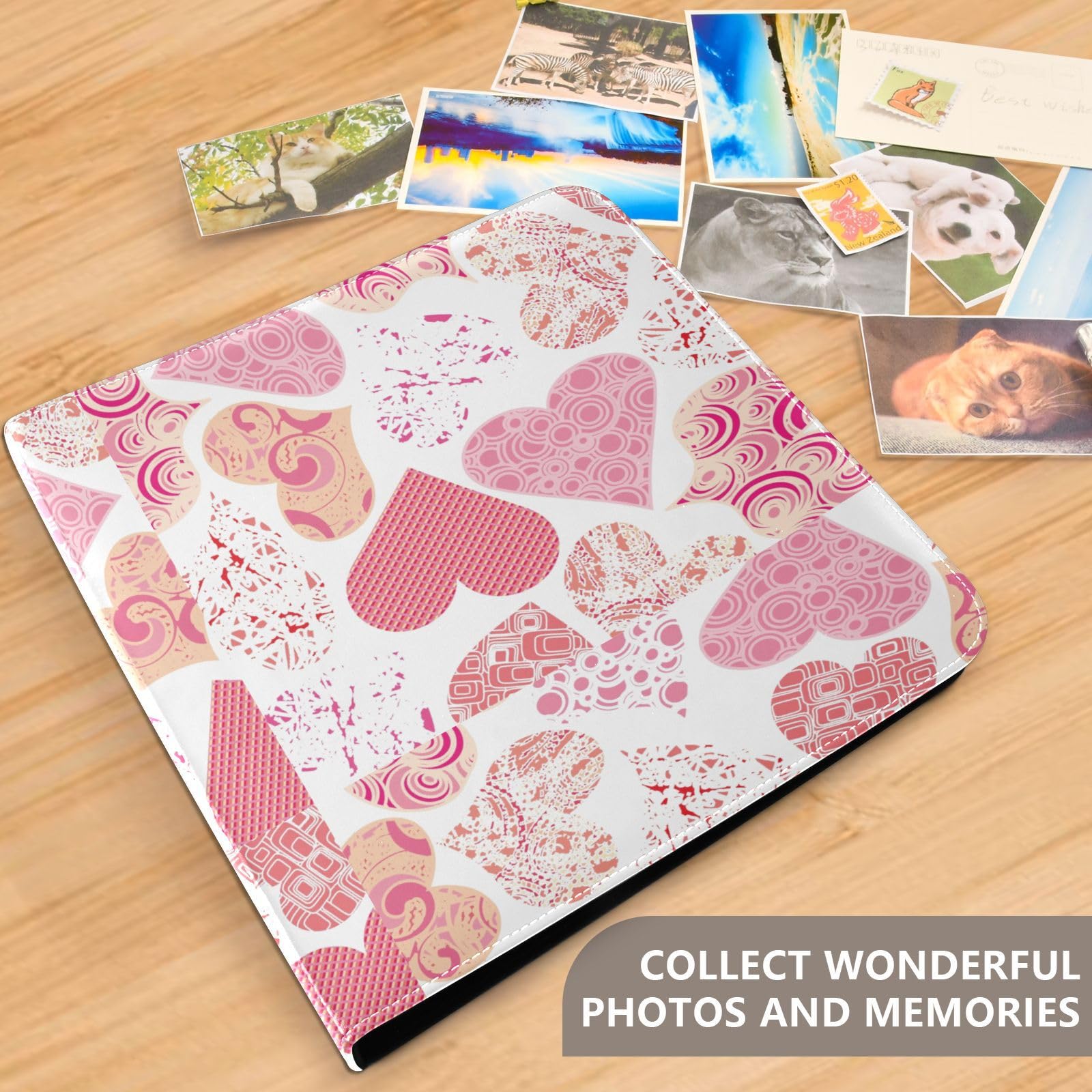 Carpetas de álbumes de fotos, libros de fotos, páginas autoadhesivas de San Valentín, álbumes familiares para fotos, álbum de fotos de 15,2 x 20,3 cm