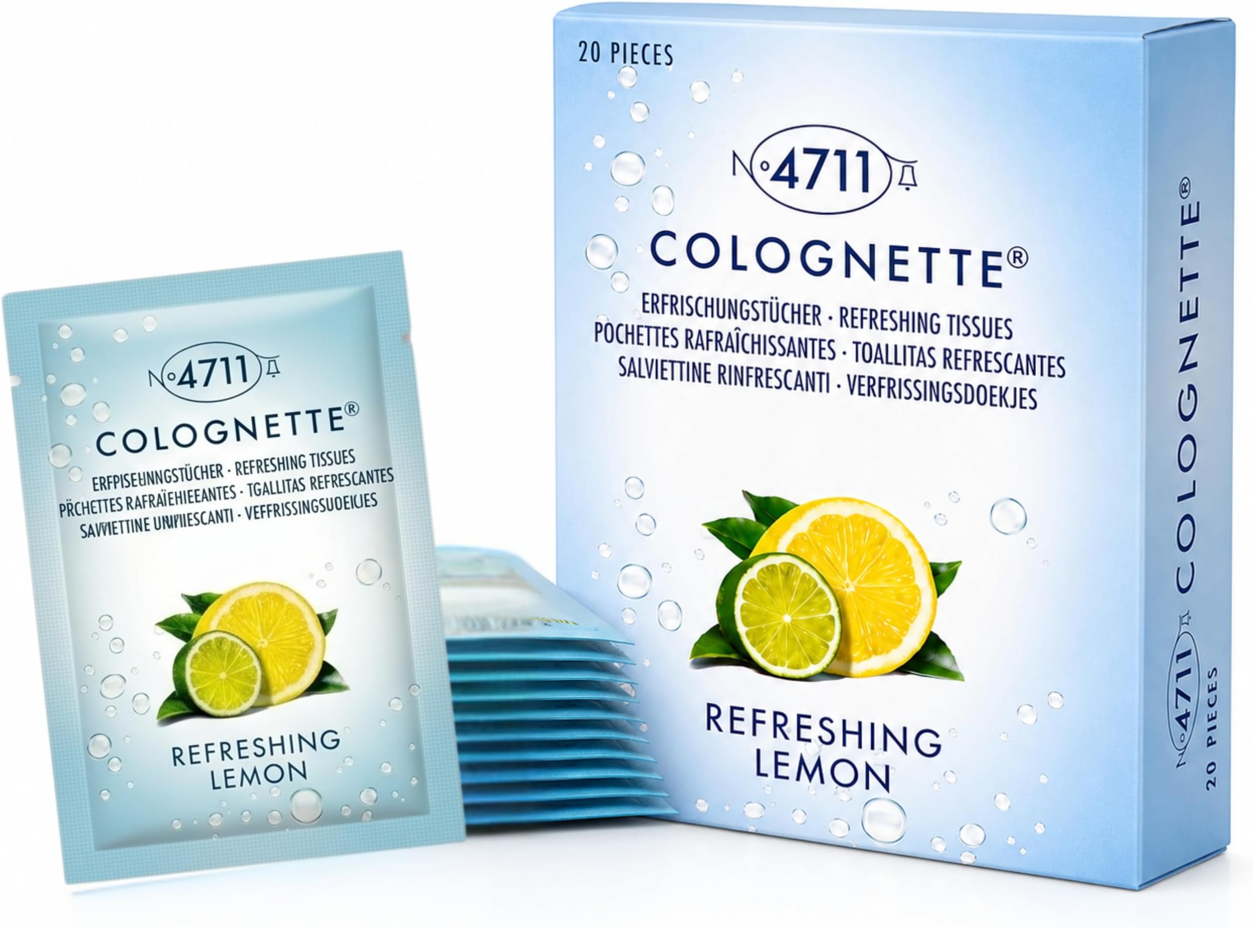 Muelhens 4711 Unisex Refreshing Tissue | Refreshing cleansing wipes, scented tissues, on-the-go freshness, travel essential, personal care, pocket size