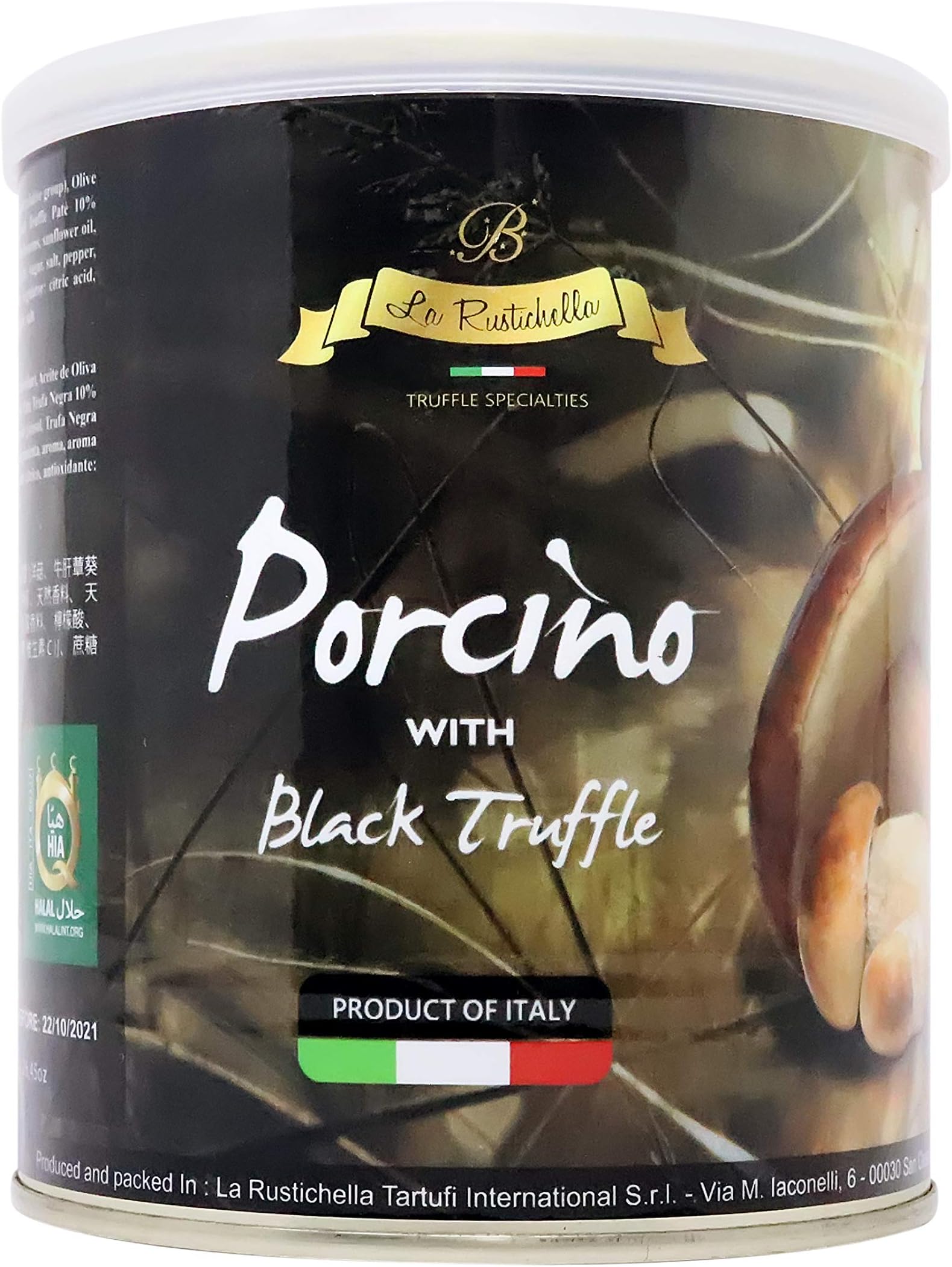 La Rustichella- Porcino with Black Truffle, Imported Porcini Mushrooms 26.45 Ounce Can