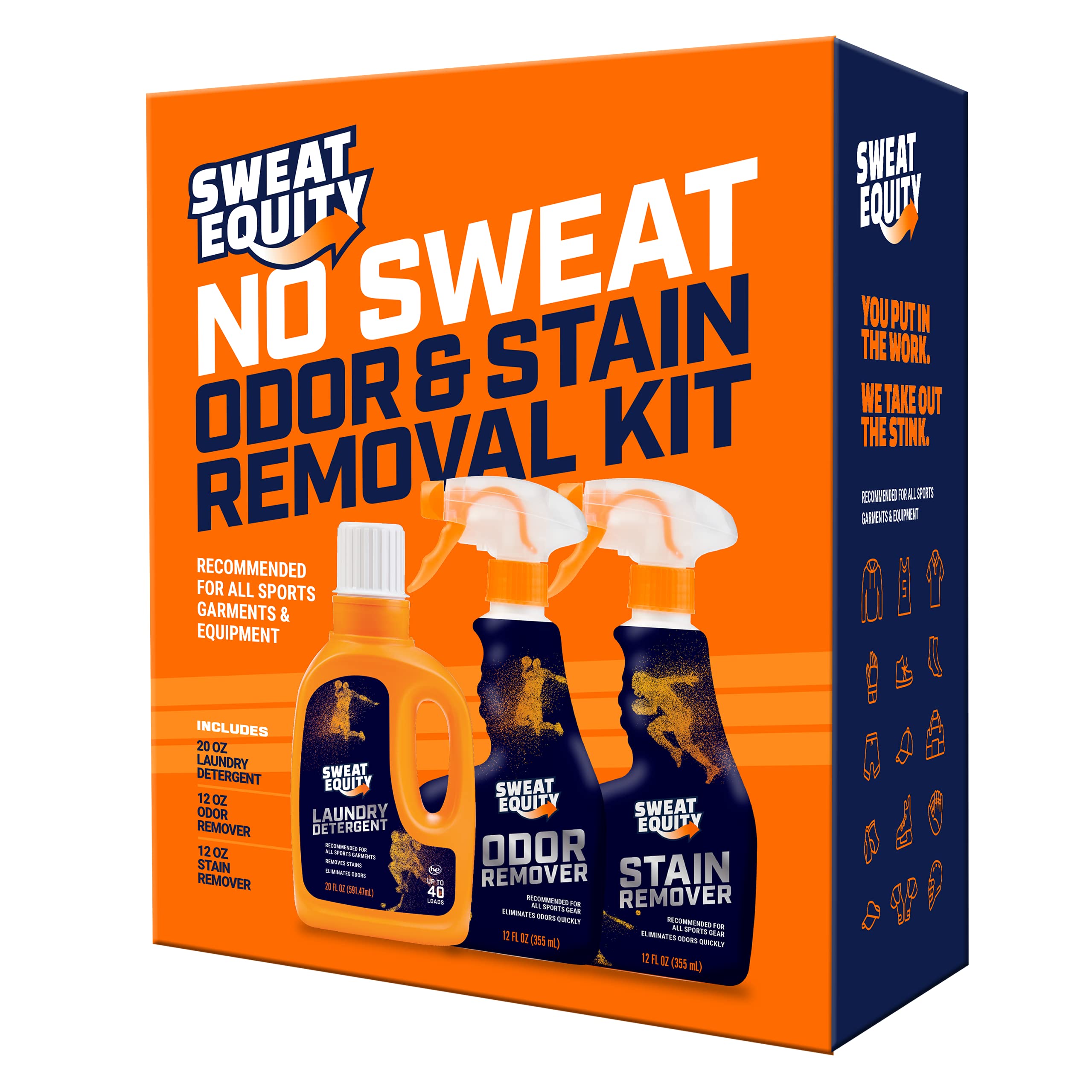 Sweat Equity NO SWEAT Odor and Stain Removal 3 Piece Laundry Kit