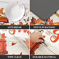 Vista 5 de Bsmathom Anti Fatigue Kitchen Rug Set of 2, Cushioned Non Slip Kitchen Rugs and Mats, Pumpkin Kitchen Mats for Floor Set, Waterproof Runner Rug
