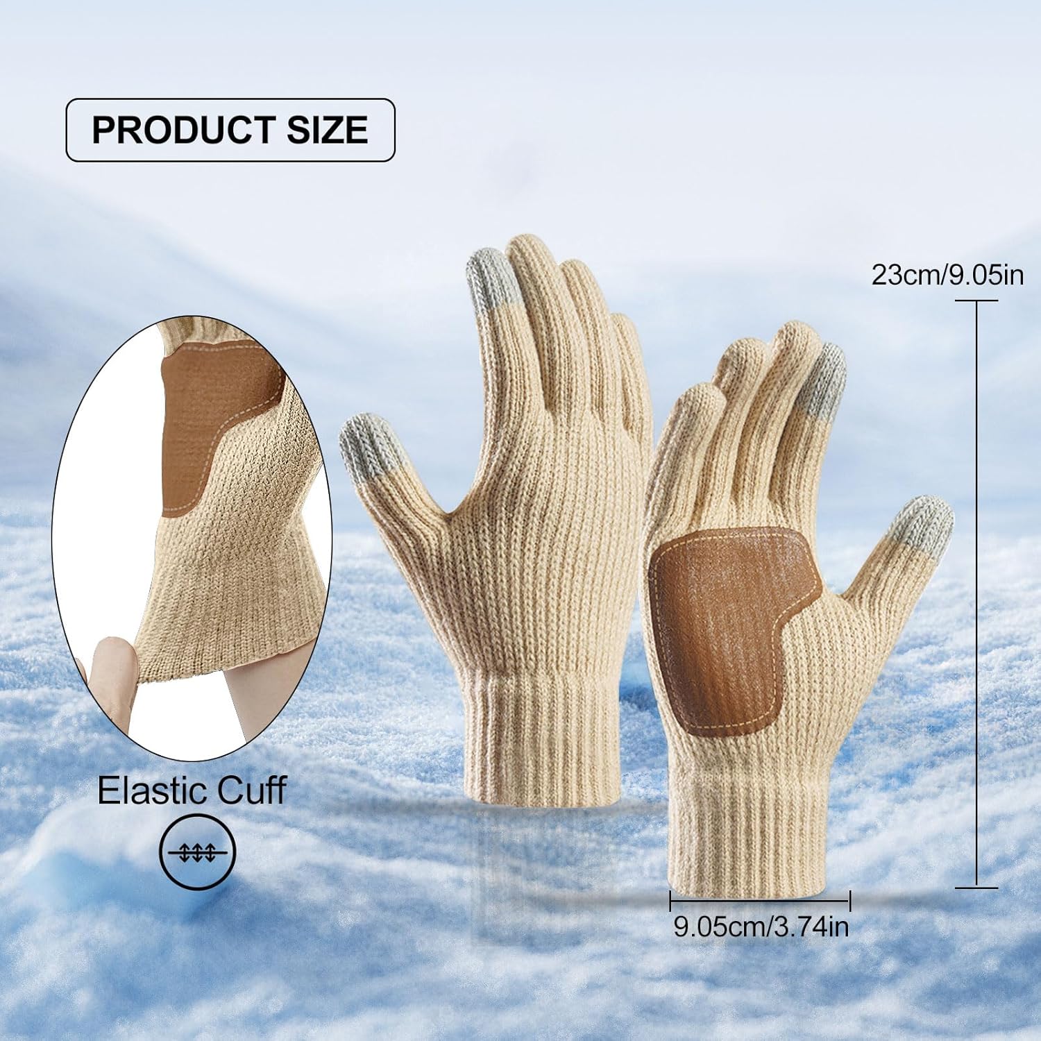 Long Keeper Winter Gloves for Women Men Anti Slip Touch Screen Warm Gloves Stretch Thermal Knit Liner Gloves for Cold Weather - Image 4