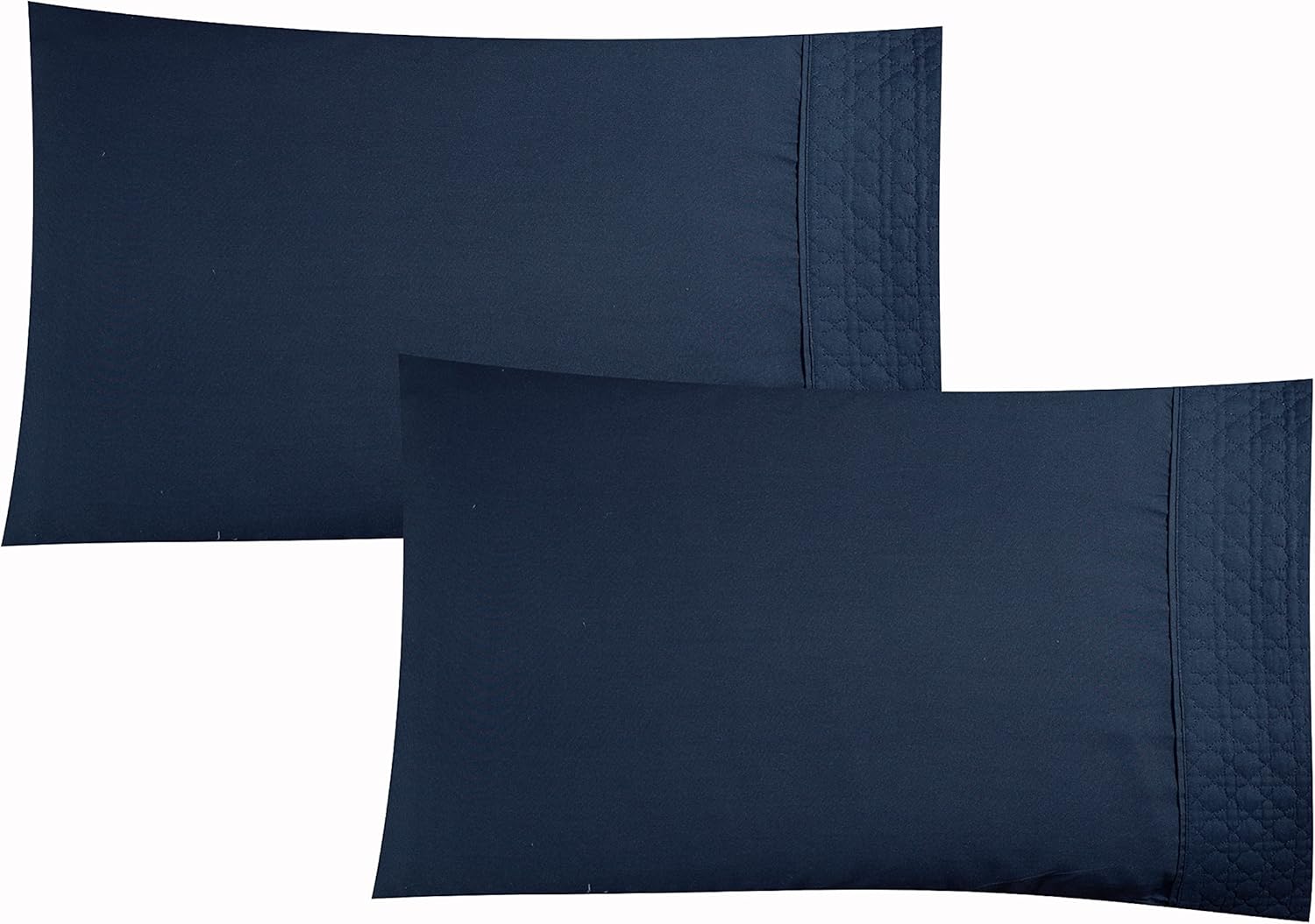Elegant Comfort Luxury Soft Coziest 4-Piece Bed Sheet Set 1500 Thread Count Egyptian Quality Wrinkle Resistant Beautiful Quilted Design on Flat Sheet and Pillowcases King, Navy
