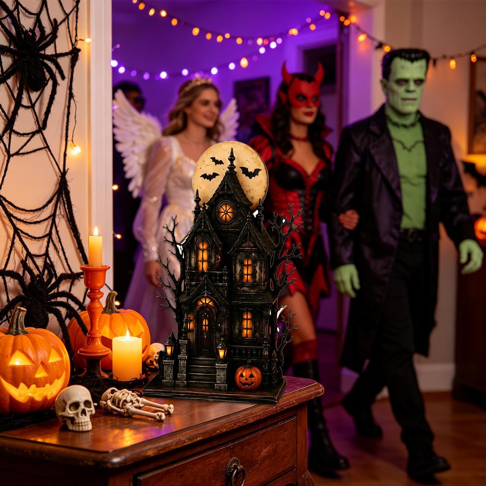 Halloween dekoracja stołu straszna dynia z żywicy