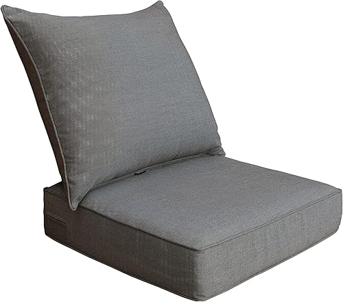 BOSSIMA Cojines de patio al aire libre, cojines de silla de asiento profundo, cojines de muebles Sunbrella de lona, color carbón