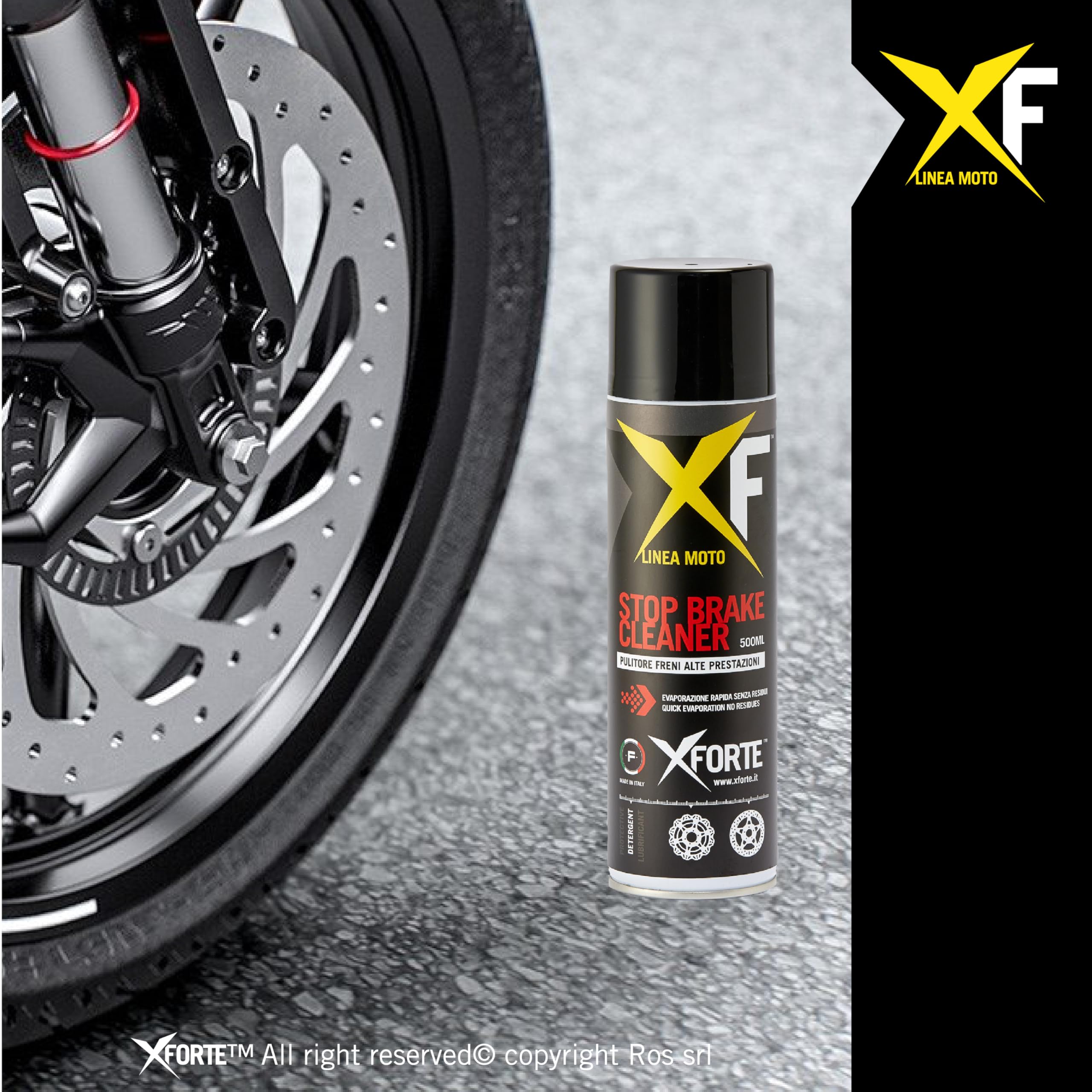Kit Pulizia Moto Completo XFORTE – Pulizia Senza Acqua con Detergenti Professionali e 9 Panni F-CLEAN EVO Tecnico Inclusi, Ideale per Catena, Freni, Cerchi e Superfici Brillanti