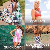 Vista 25 de Oversized Turkish Beach Towel 38’’x71’’ - Set of 2 100% Turkish Cotton Lightweight Sand Free Quick Dry Pool Towels Extra Large Bath Towels for