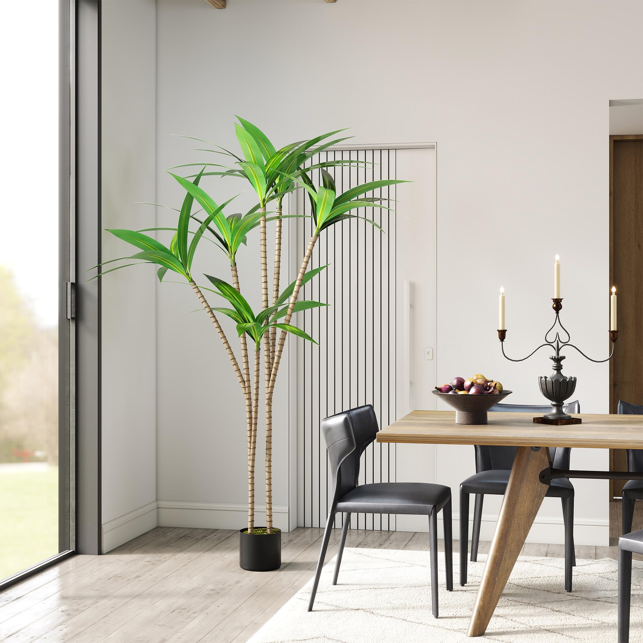 FIVMEN Plante artificielle Dracaena Fragrans Plantes d'intérieur Plantes artificielles Arbre artificiel comme réel avec pot Plantes artificielles Plantes artificielles Fausse plante pour salon