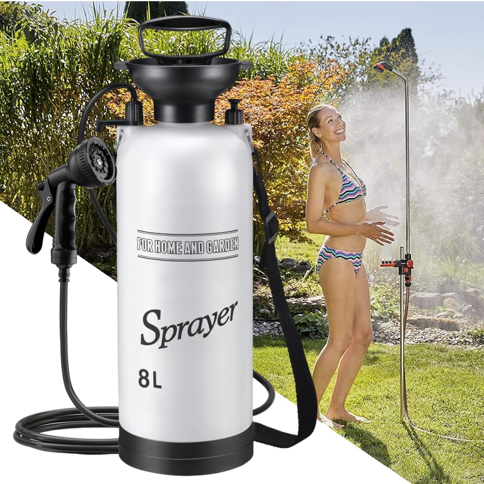 Genérico Ducha Portátil | Bomba de Agua para Ducha de Camping y Viajes - Pulverizador Manual para Lavar Bañar Bote Plantas Exteriores