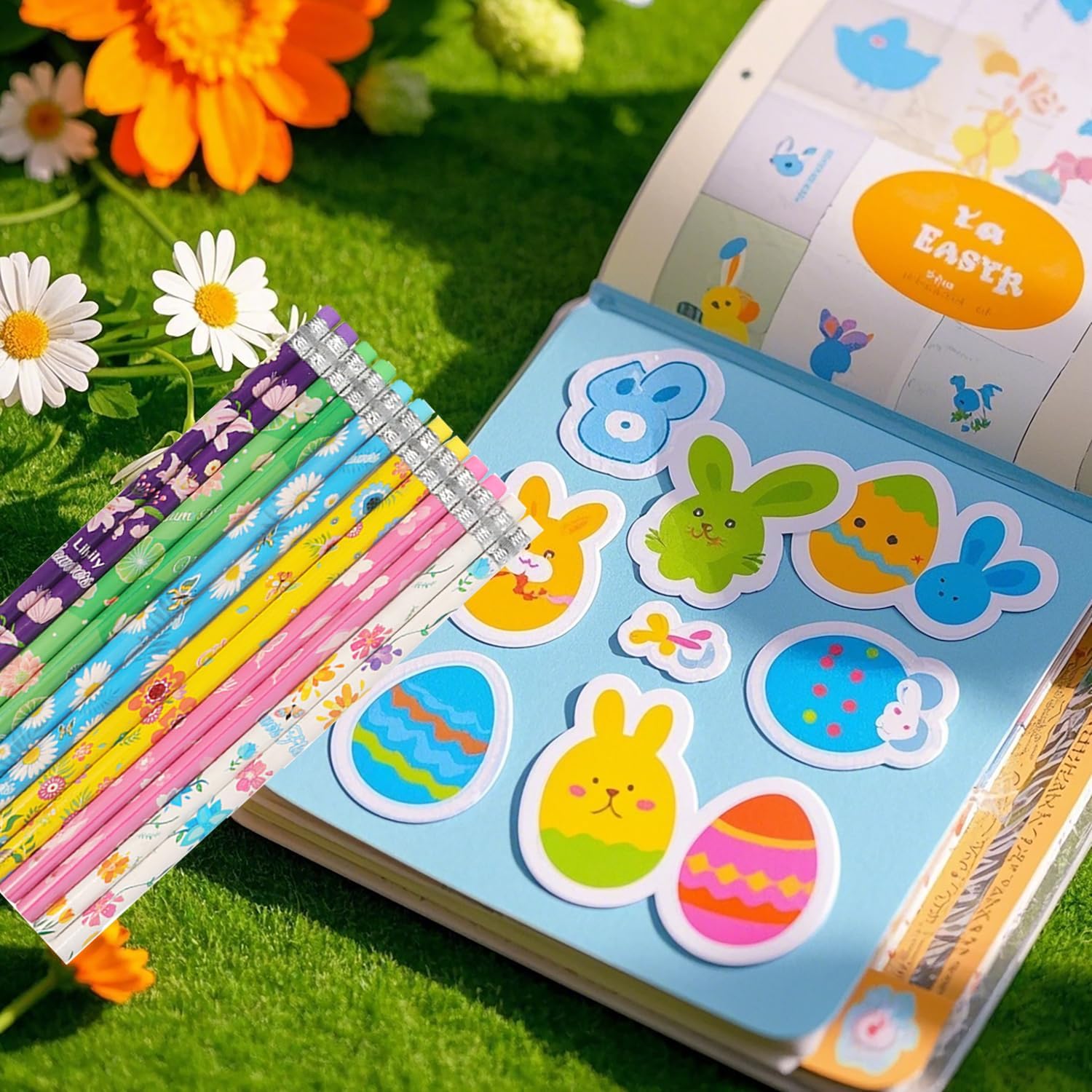 192pcs Flowers Pencils with Eraser Wood Pencils Bulk (Flowers, 192)