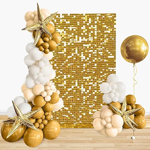 Telón de fondo dorado brillante para pared, telón de fondo de lentejuelas de 3 x 4 pies, telón de fondo de fiesta para despedida de soltera,