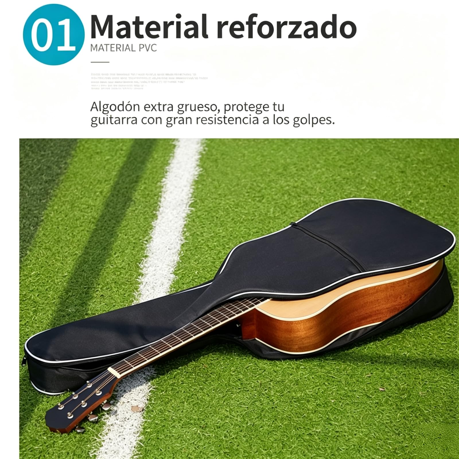 Funda 40/41" Guitarra Oxford 420D Impermeable Acolchada Incluye Cejilla | Funda 420D impermeable acolchada para guitarra. Correa ajustable, bolsillo frontal. Incluye cejilla. Ligera y portable.
