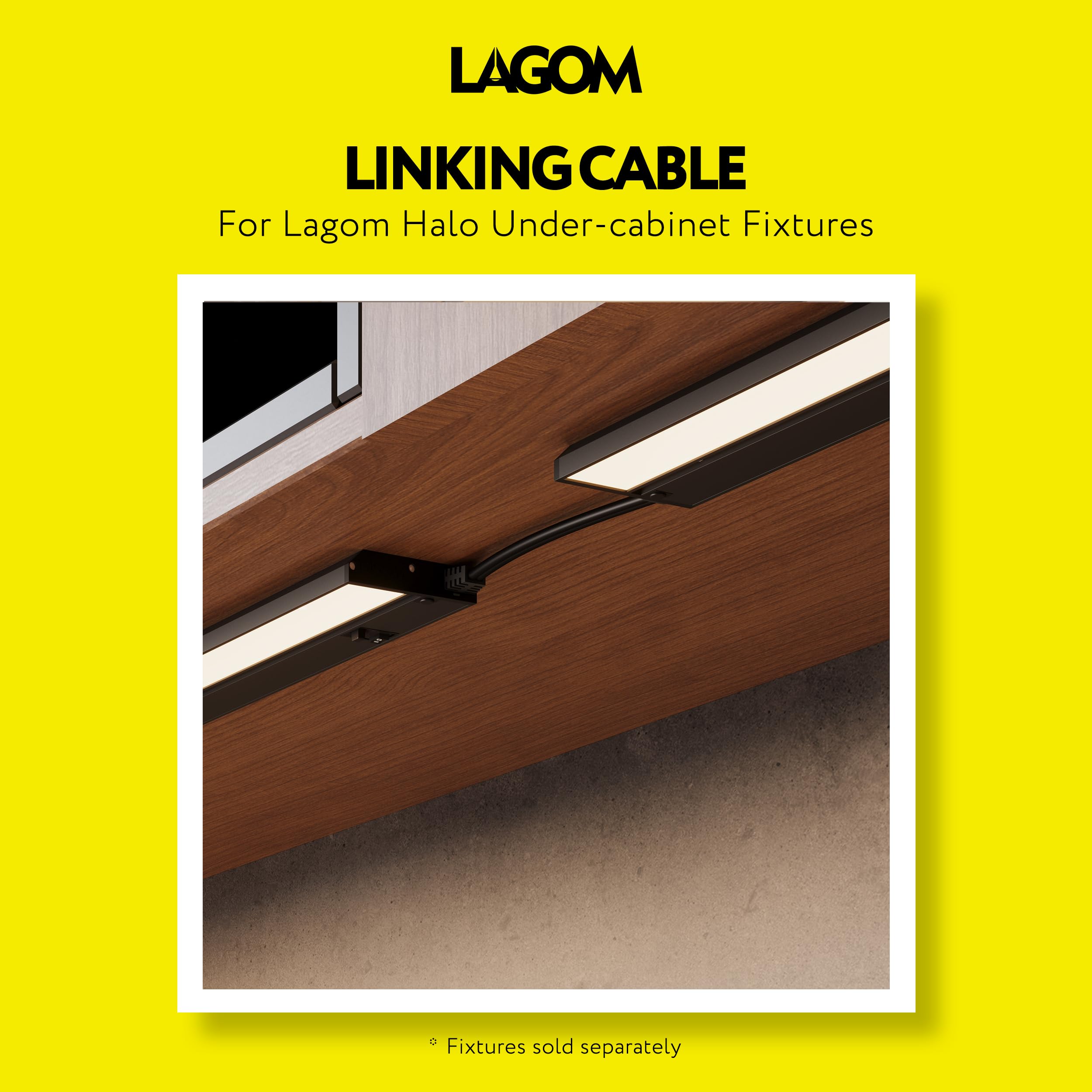 Lagom 12-Inch Linking Cable for Halo Series Under-Cabinet Light Fixtures, Black, LC0112BK — Amazon image 4