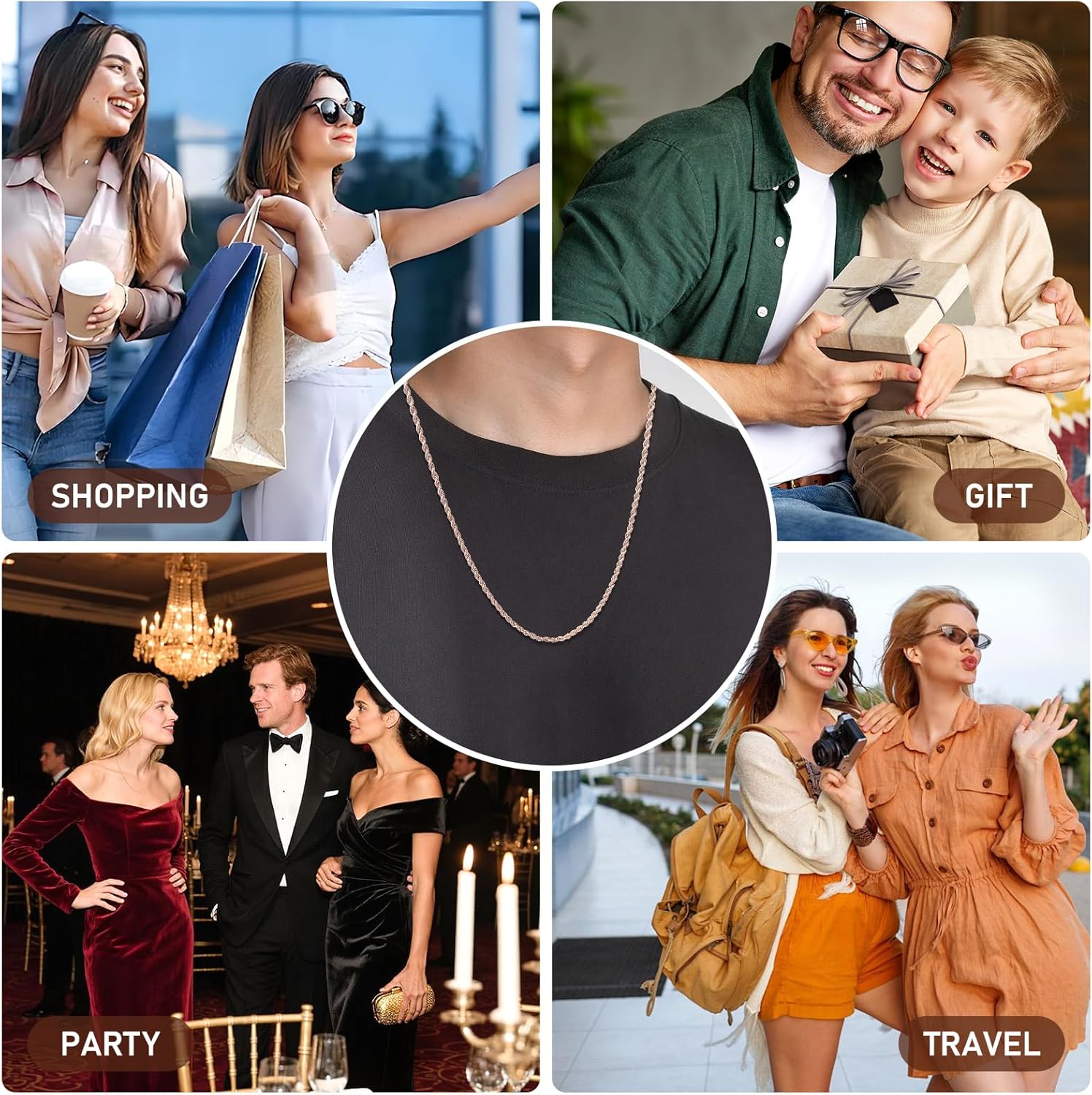 Diamond Cut Heavy Solid Stainless Steel Chain Necklace for Men and Women, 3MM Thick Cuban Link Choker, Hypoallergenic Statement Jewelry Gift for Him Her - Image 7