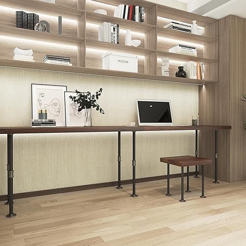 Miniatura 4 de MUZIK Juego de 4 patas de mesa de tubo industrial, patas de base de hierro para mesas auxiliares y mesas auxiliares, escritorios, mesitas de noche,