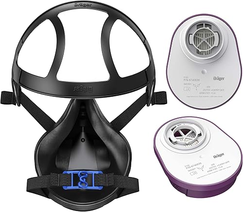 Miniatura 2 de Dräger X-plore 3500 half-face respirator mask with P100 particle filters against smoke particles from wildfire