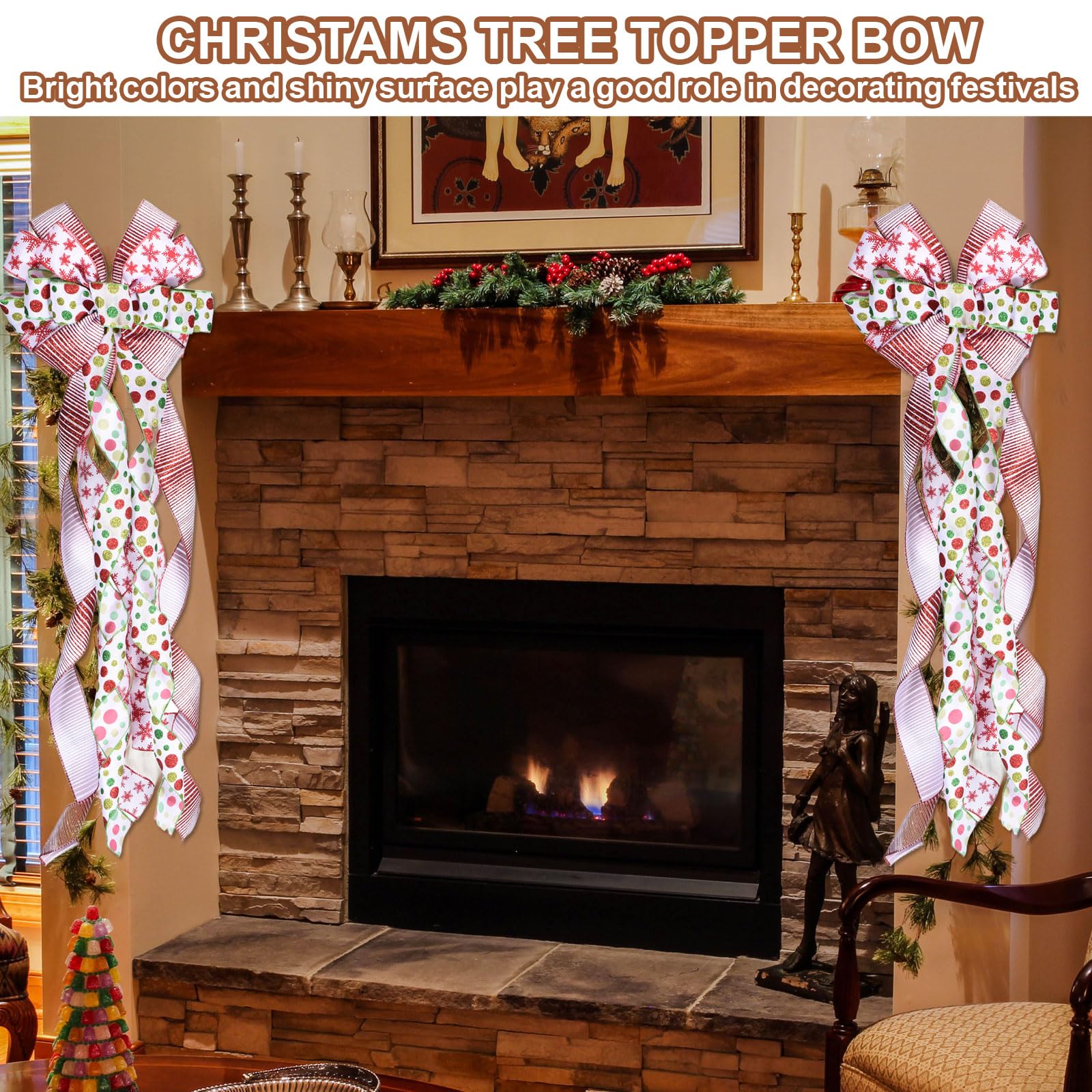 PATIKIL 2 Pezzi Fiocco Grande Per Albero 116cm x 33cm Decorazione