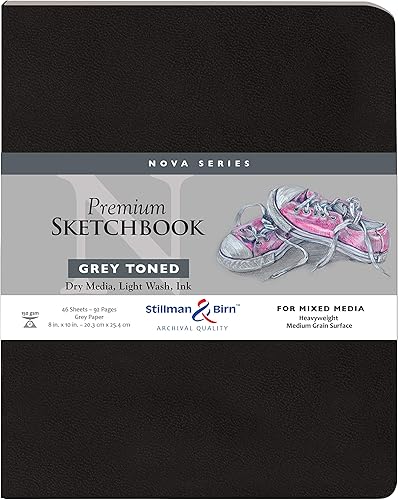 Stillman  Birn Nova Series - Cuaderno de bocetos 80 x 100in 529ozm papel gris superficie de grano medio