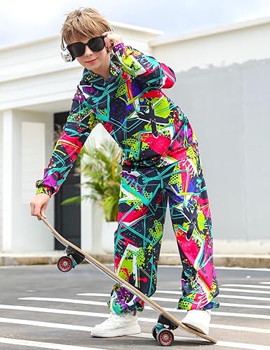 Miniatura 4 de uideazone Conjunto de sudadera con capucha y pantalón para niños 5-14T, conjunto de 2 piezas con estampado 3D