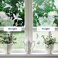 Vista 4 de DailyTresaures - 33 calcomanías anticolisión para ventana, de vinilo de prisma multiformas, con 6 reflectores en forma de espiral para golpes