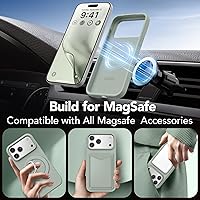 Vista 330 de GONEZ Funda de silicona para iPhone 15 Pro Max, compatible con Magsafe, protector de cámara + protector de pantalla, forro de microfibra suave Negro