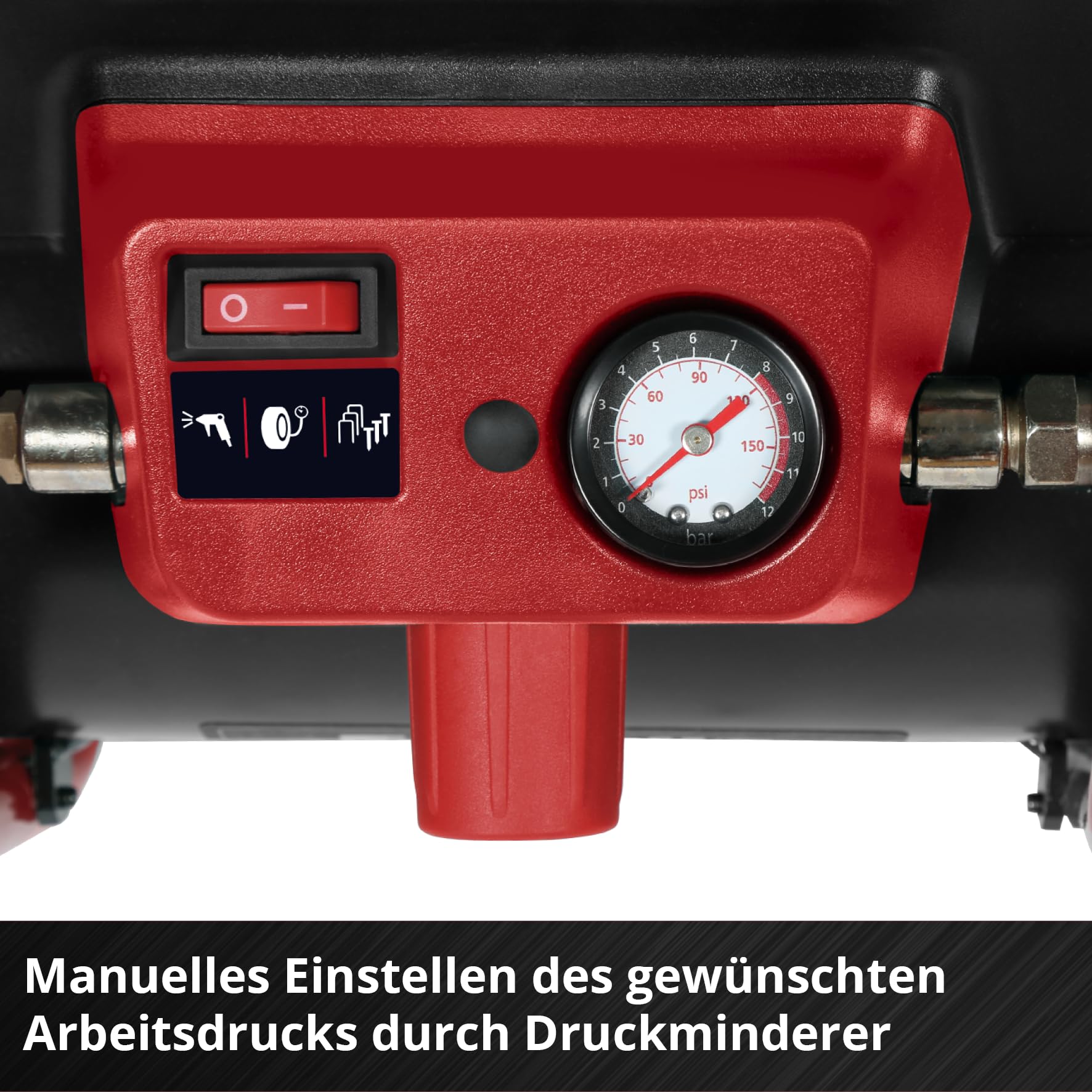 Einhell Akku-Kompressor TE-AC 36/150 Li OF-Solo Power X-Change (36 V, max. 8 bar, 6 l Tank, 150 l/min Ansaugleistung, Manometer, ölfrei, ohne Akku)