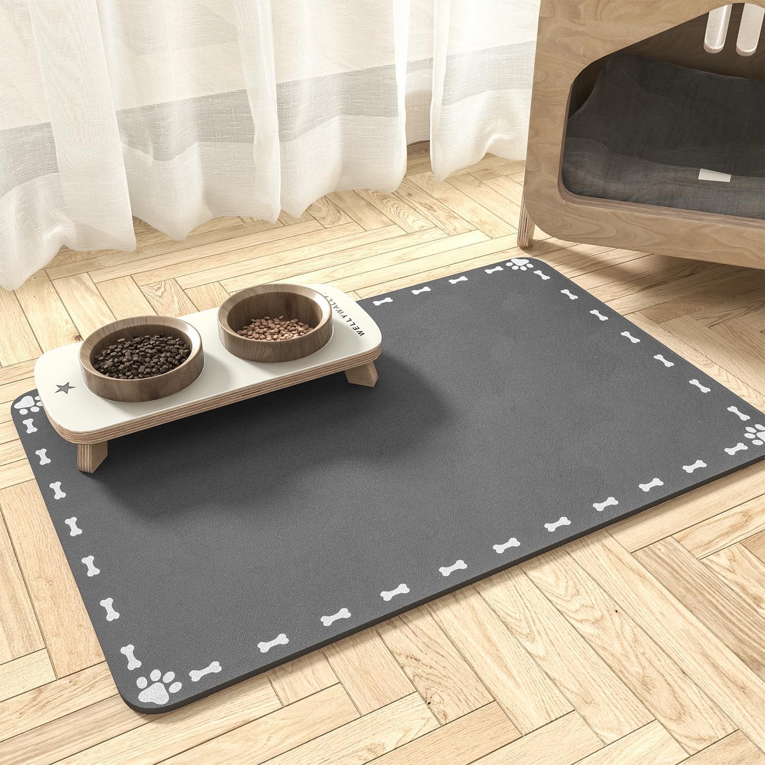 MontVooDog Food MatAbsorbent Dog Mat for Food and Water