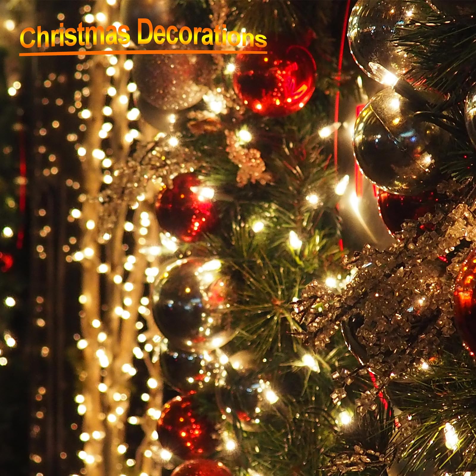 Confezione da 4 mini luci natalizie a batteria, 5 m, 50 pezzi, luci natalizie a batteria, con timer, 8 modalità, impermeabili, a batteria, per decorazioni natalizie, ghirlande di alberi