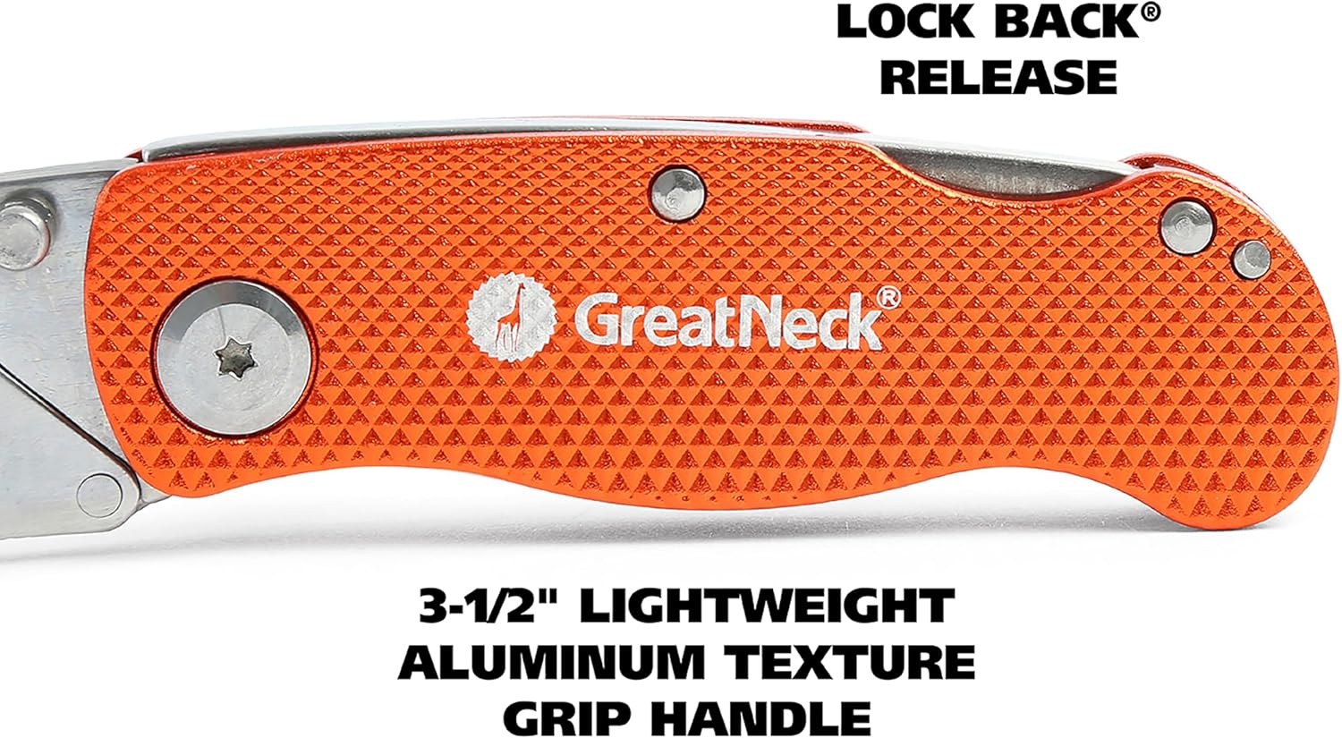 GreatNeck 74201 Folding Utility Knife, Stocking Stuffers, Gifts for Men, Dad Gifts, Quick-Change Utility Knife Blades, Box Cutter, Cardboard Cutter