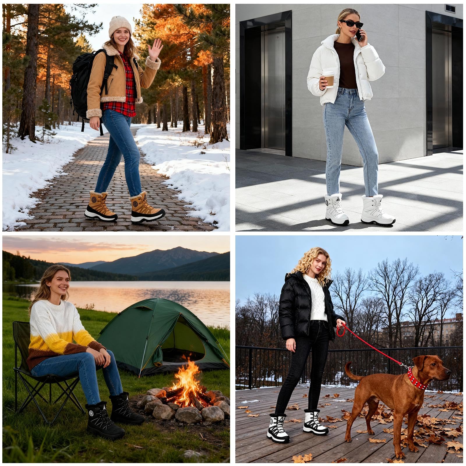 Mishansha Stivali da Neve Invernali Donna Calde Foderate Gr.36-42 EU | Scarpe Invernali,Scarpe Trekking,Scarponcini Invernali,All'Aperto,Stivaletti,Antiscivolo