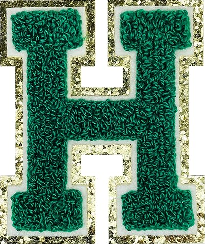 Miniatura 31 de Jongdari Letras termo-adhesivas para ropa, parche de letras de felpilla con brillantina del alfabeto, apliques para coser con adhesivo planchado, 8