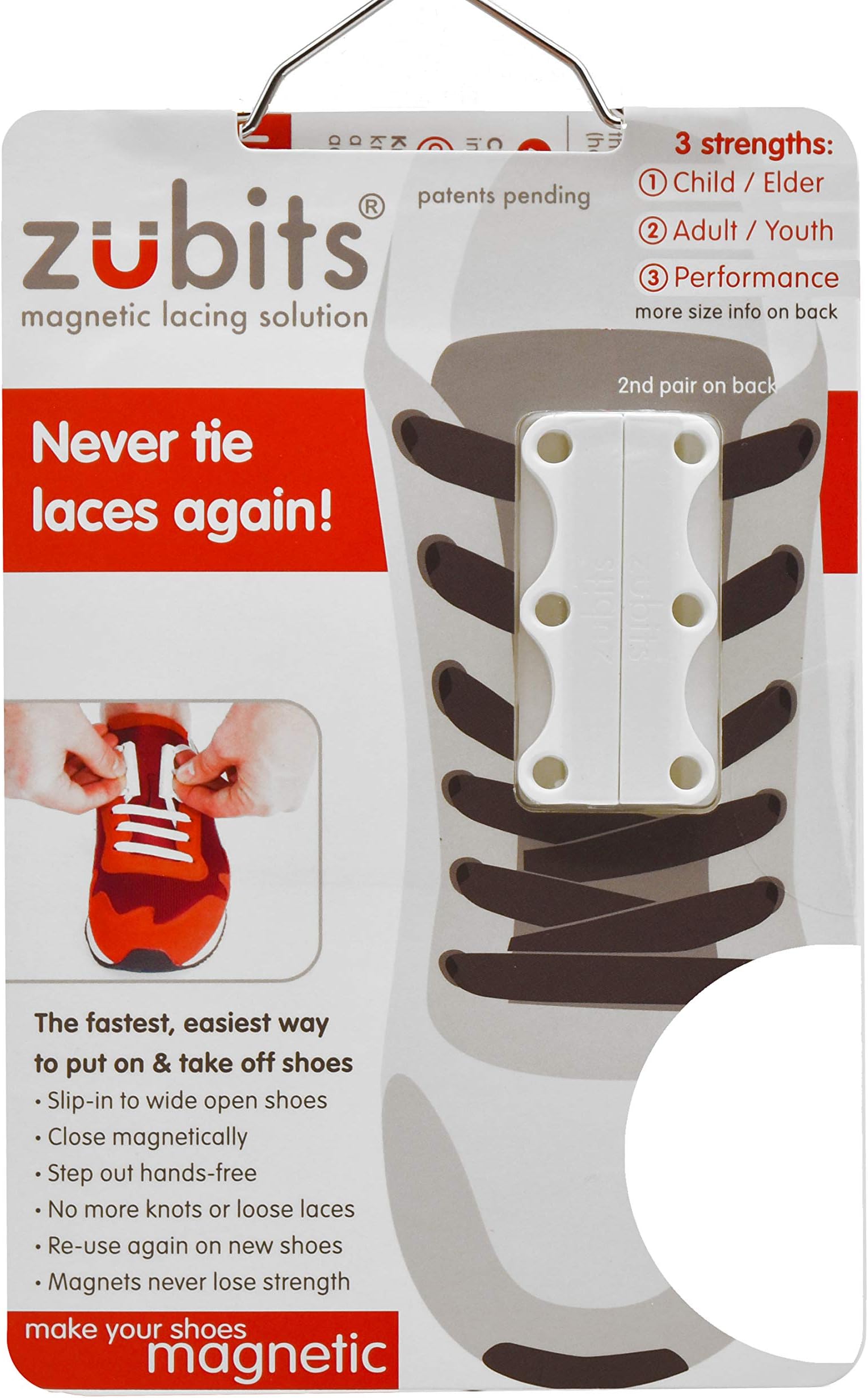 Magnetic Shoe Closures Unisex 'Never Tie Laces Again' - Sizes 1, 2 & 3 in 12 ! Original 2.0!